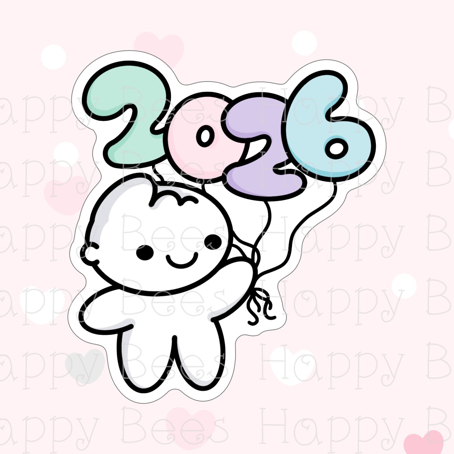 2026 New Year Die Cut Doodles - Cute Bullet Journal Planner Stickers DC10062