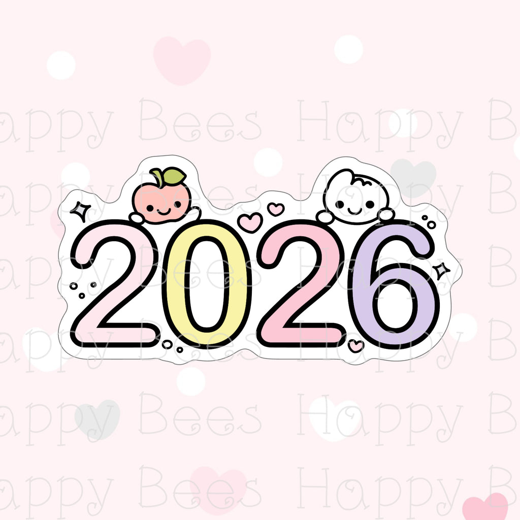 2026 New Year Die Cut Doodles - Cute Bullet Journal Planner Stickers DC10062
