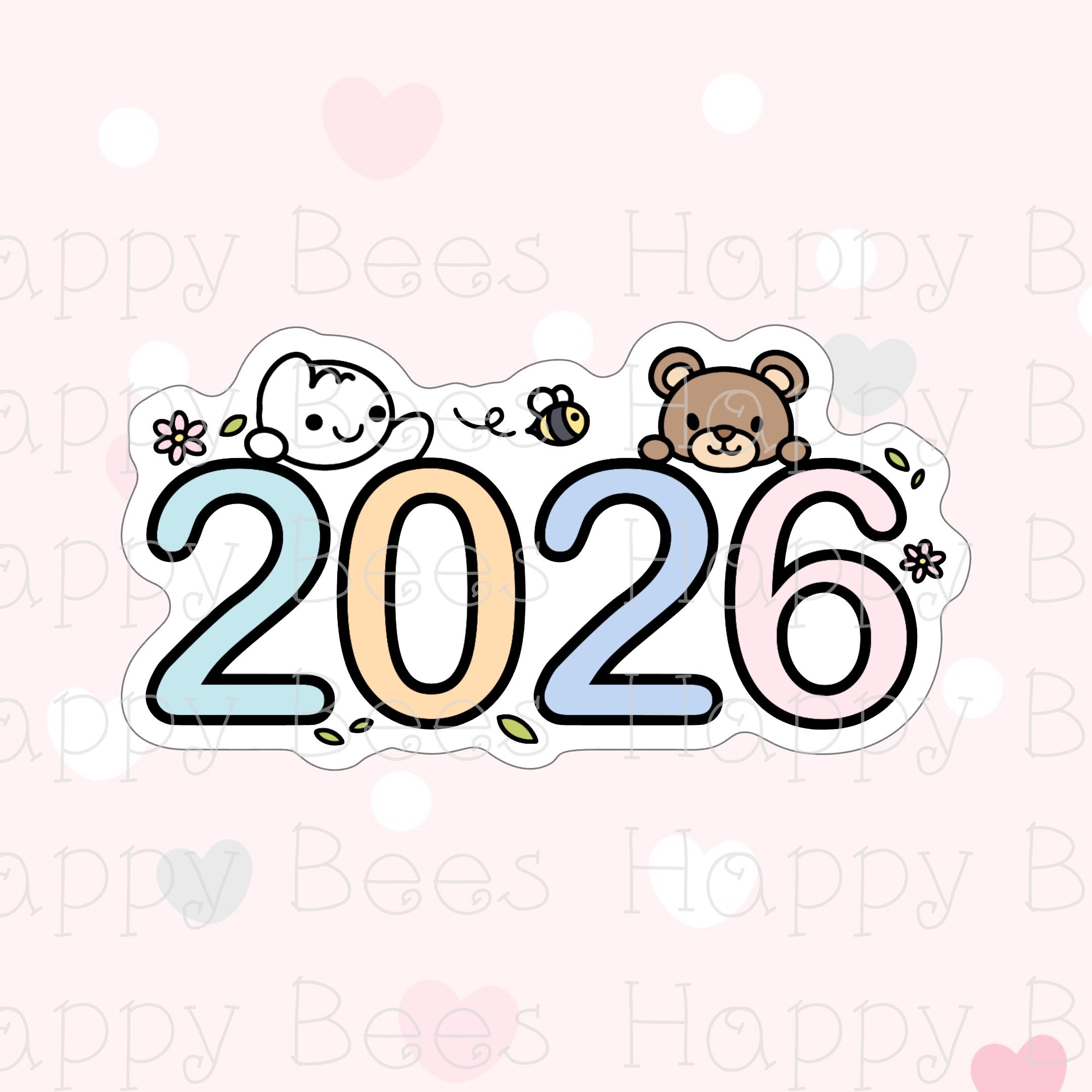 2026 New Year Die Cut Doodles - Cute Bullet Journal Planner Stickers DC10062