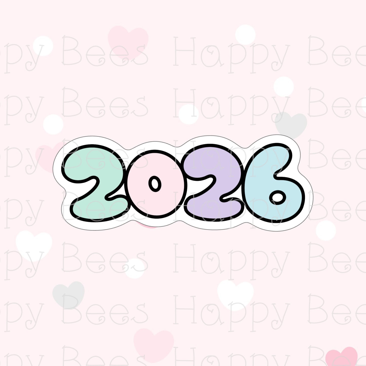 2026 New Year Holographic Die Cut Doodles - Cute Bullet Journal Planner Stickers DC10063