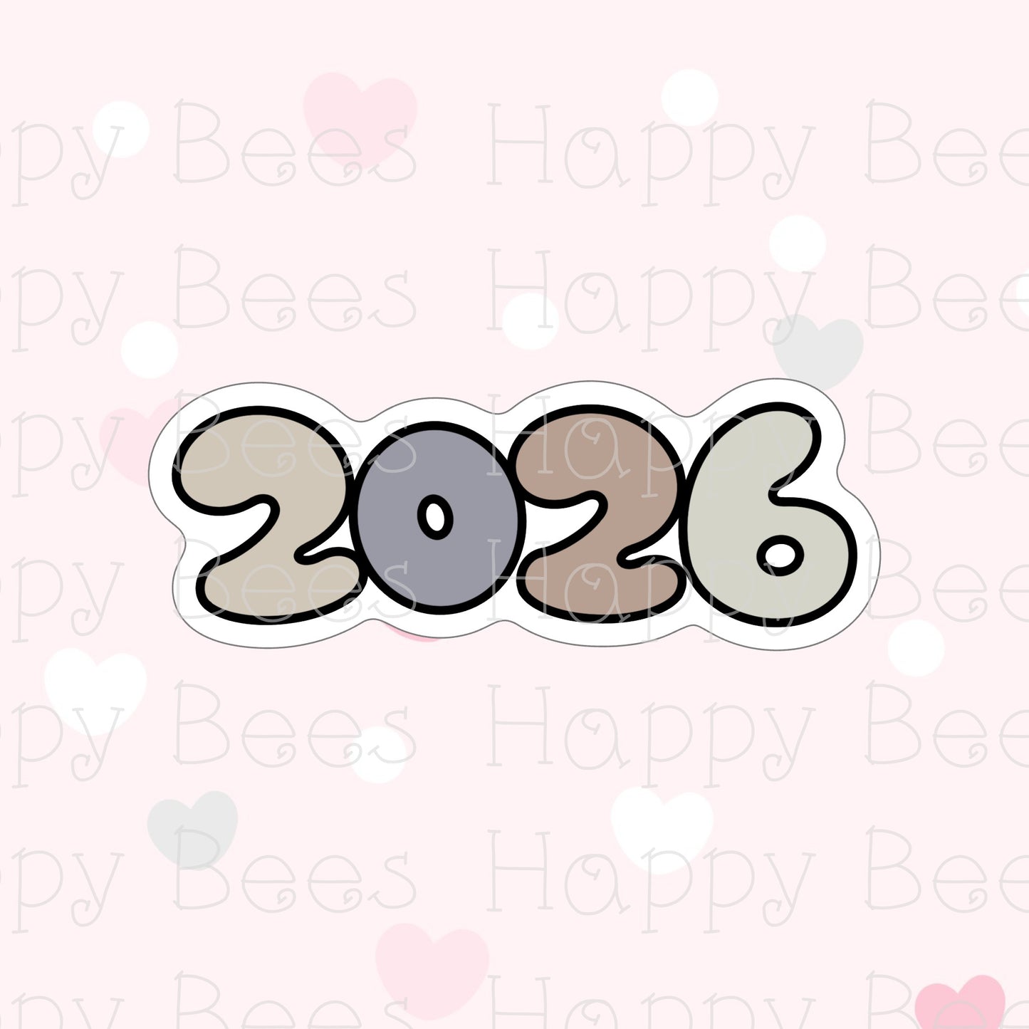 2026 New Year Holographic Die Cut Doodles - Cute Bullet Journal Planner Stickers DC10063