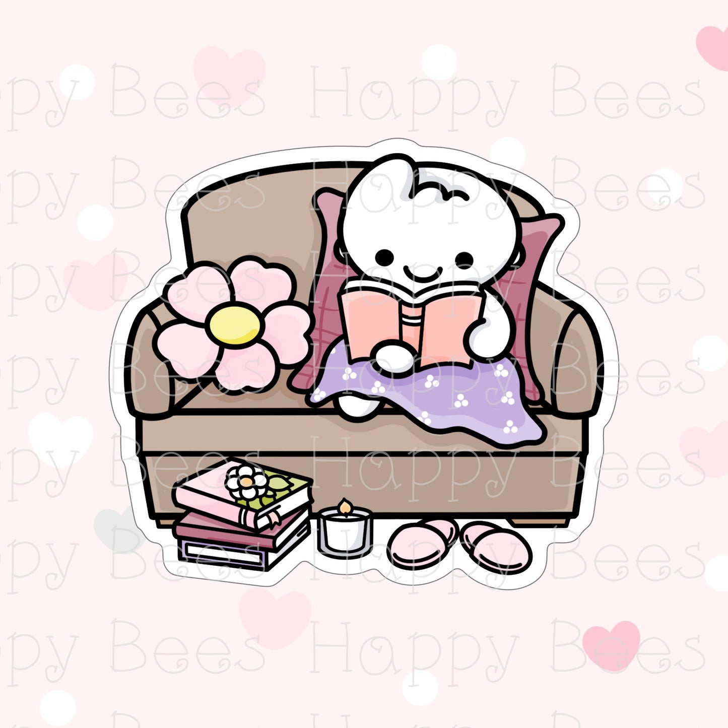 Holographic Reading Die Cut Doodles - Cute Bullet Journal Planner Stickers DC10069