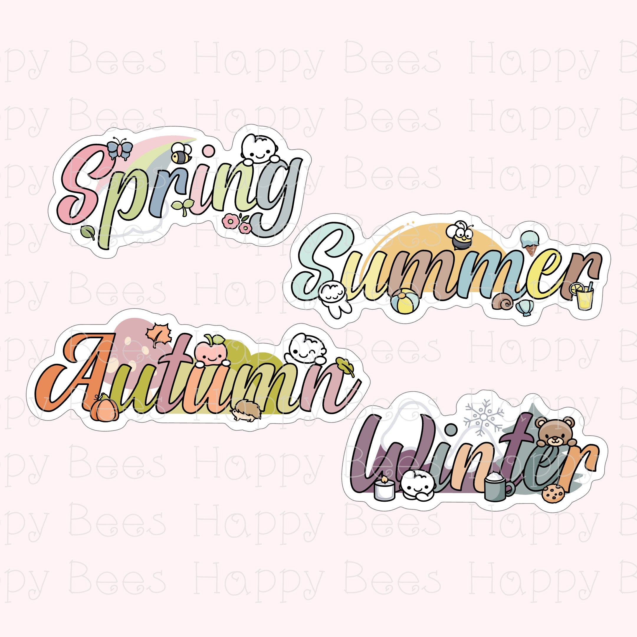 Seasonal Die Cut Doodles - Cute Bullet Journal Planner Stickers DC10071