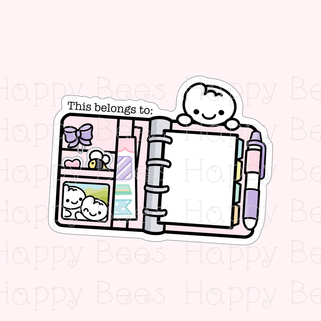 Planner Blank Name Label Die Cut - Cute Hobonichi Binder Planner Stickers DC10076