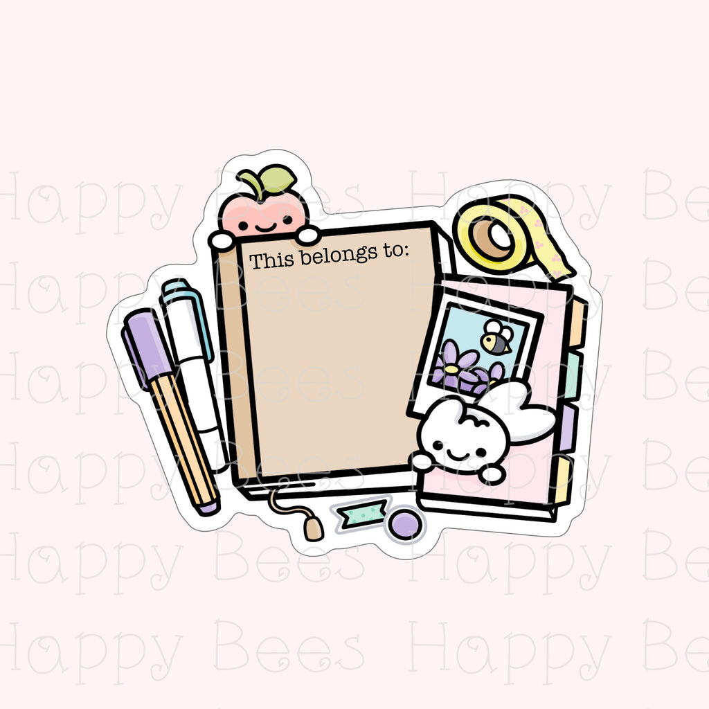 Planner Blank Name Label Die Cut - Cute Hobonichi Binder Planner Stickers DC10076