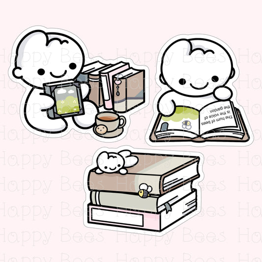 Bookworm Die Cut Doodles - Cute Books Reading Bullet Journal Planner Stickers DC10076