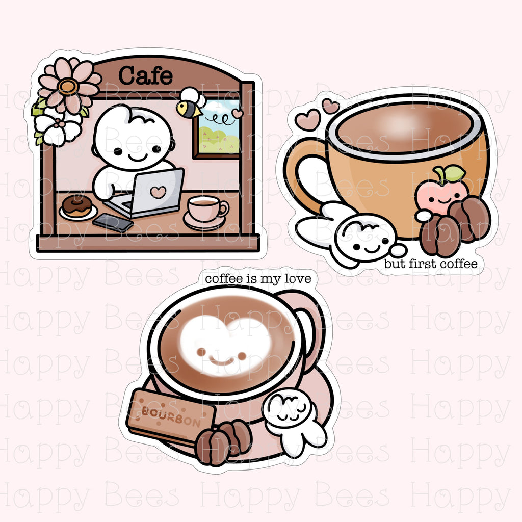 Coffee Die Cut Doodles - Cute Cafe Journal Planner Stickers DC10078
