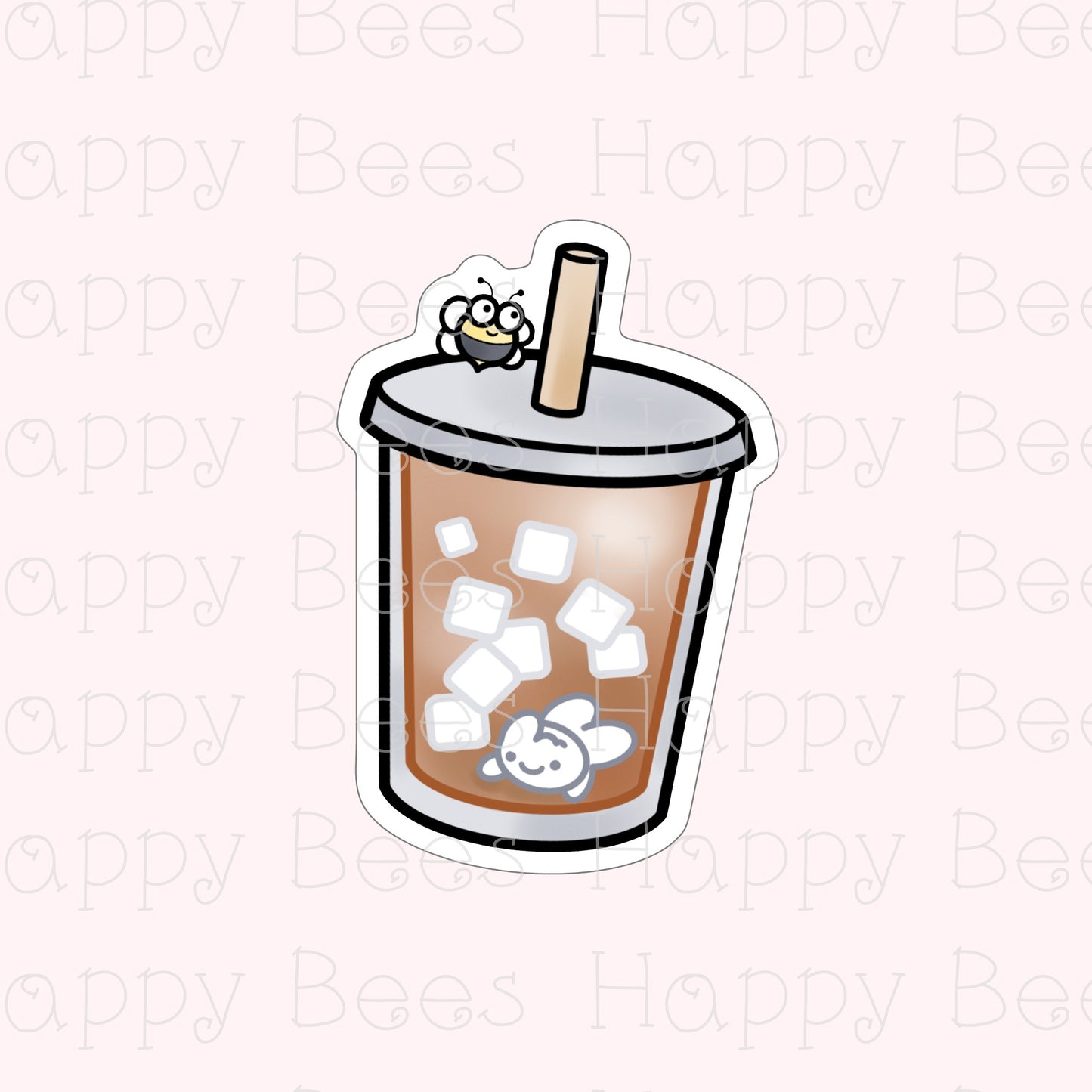 Stay Cool Holographic Die Cut - Cute Iced Coffee Doodles Journal Planner Stickers DC10079