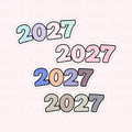 2027 New Year Holographic Die Cut Doodles - Cute Journal Planner Stickers DC10081