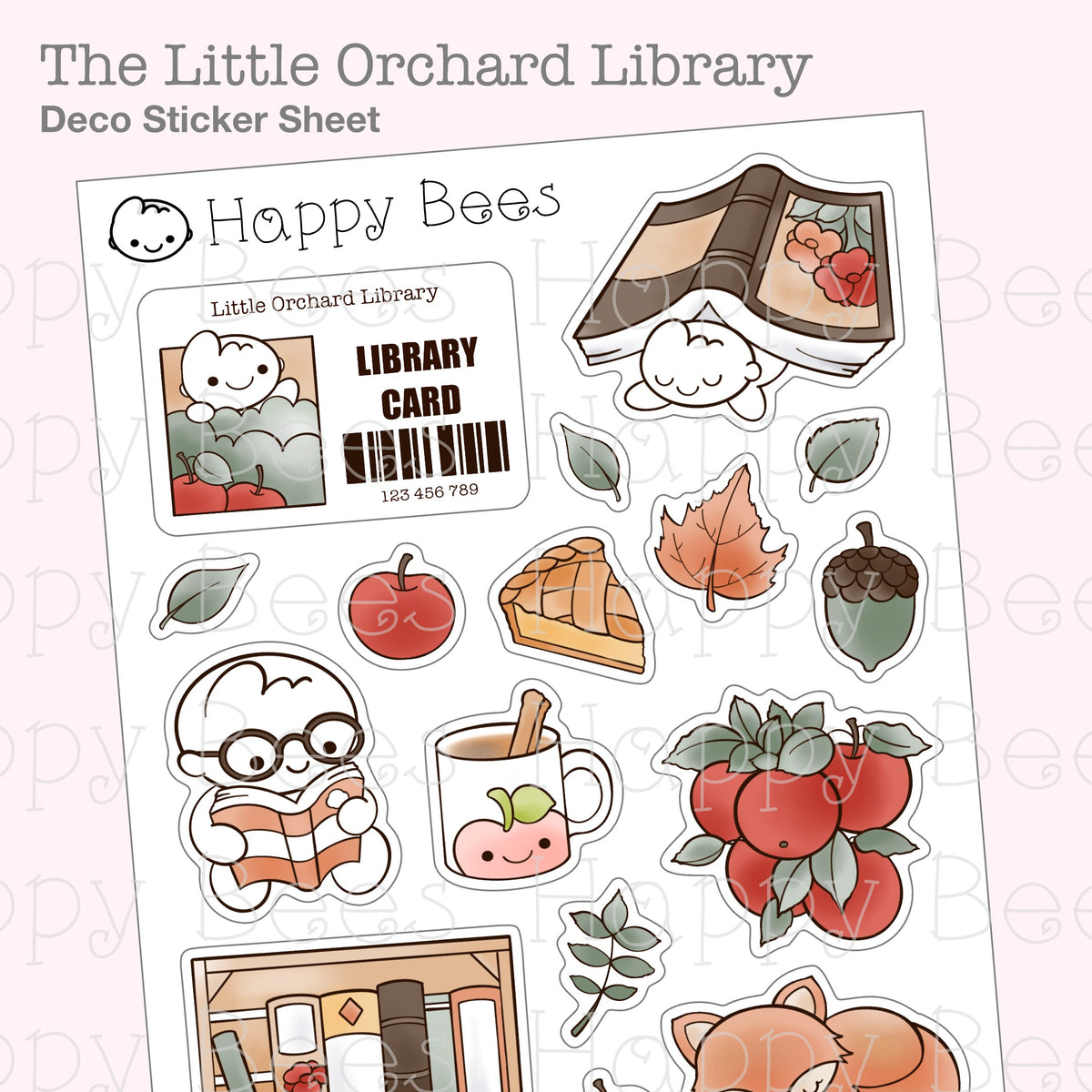 The Little Orchard Library Deco Sheet - Cute Doodles Journal Planner Stickers DSep26
