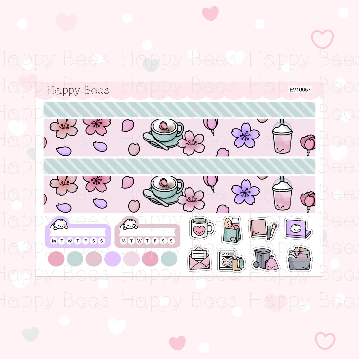 Cherry Blossom - Vertical Weekly Planner Sticker Kit EV10057