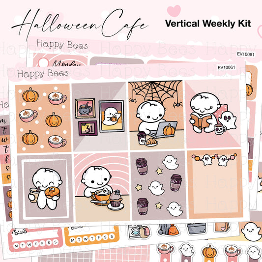 Halloween Cafe - Vertical Weekly Planner Sticker Kit EV10061
