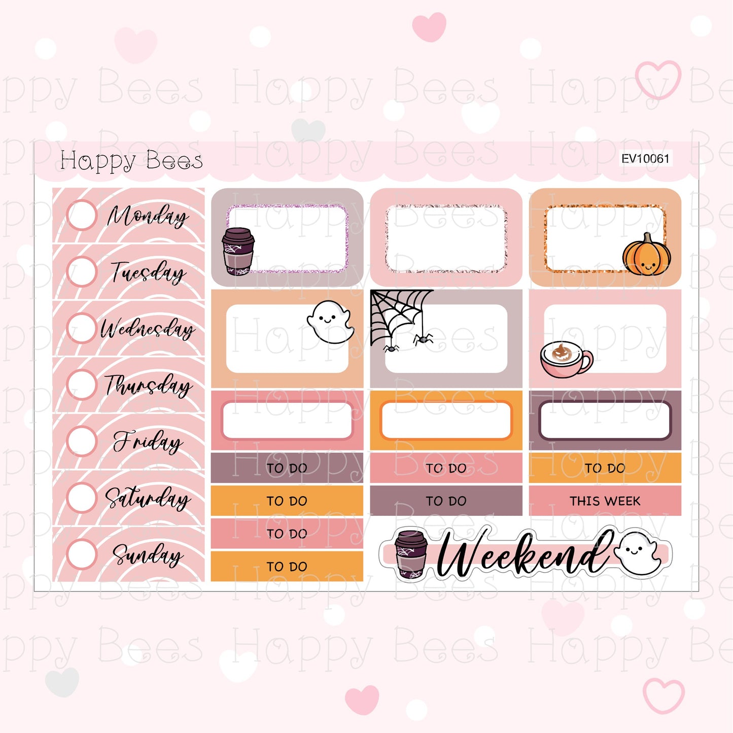 Halloween Cafe - Vertical Weekly Planner Sticker Kit EV10061