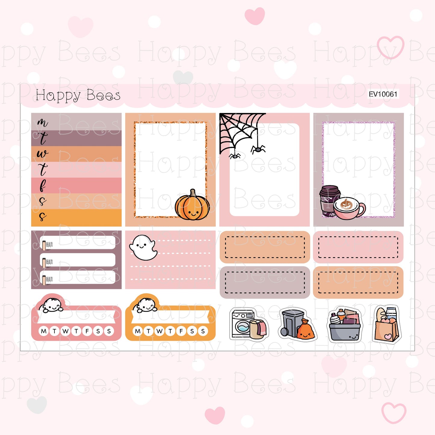 Halloween Cafe - Vertical Weekly Planner Sticker Kit EV10061