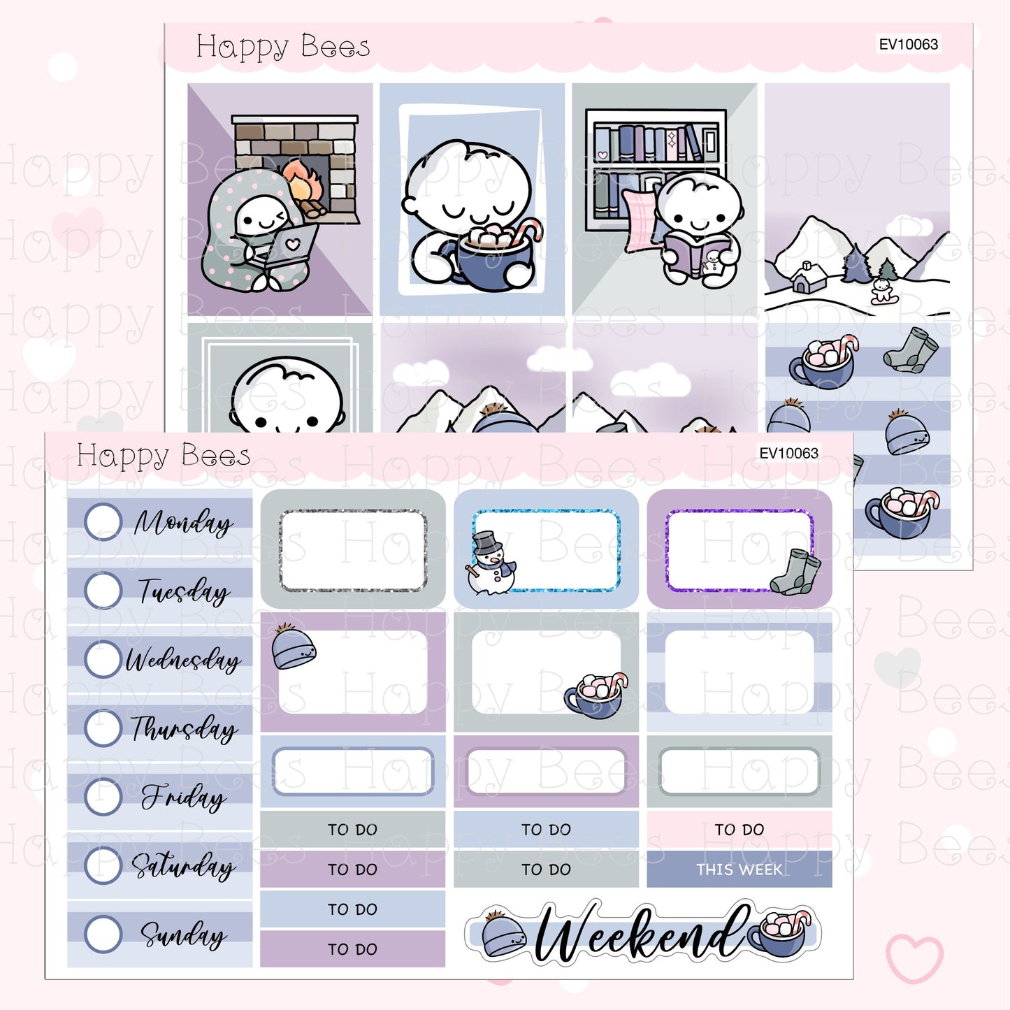 Winter Wonderland - Vertical Weekly Planner Sticker Kit EV10063