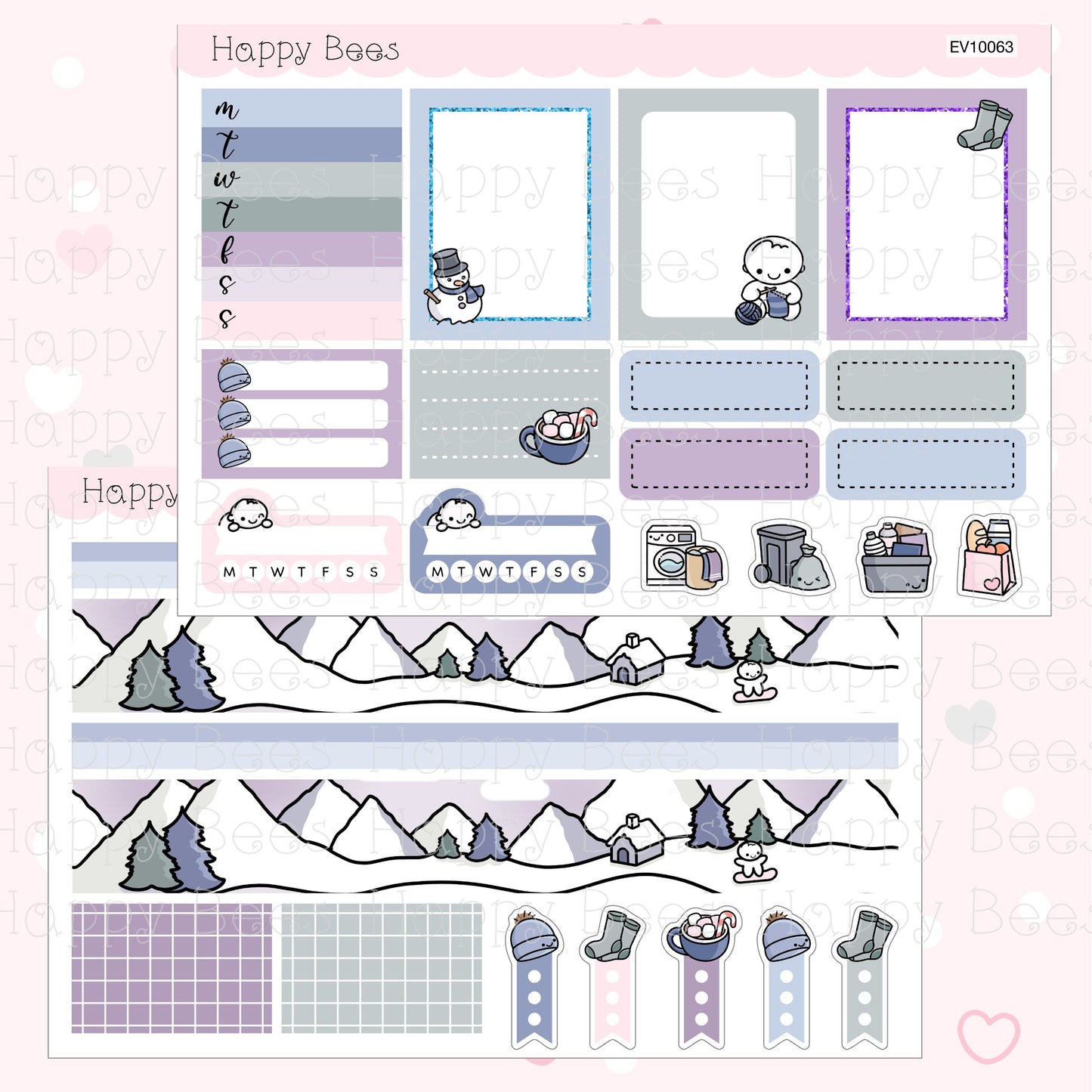 Winter Wonderland - Vertical Weekly Planner Sticker Kit EV10063