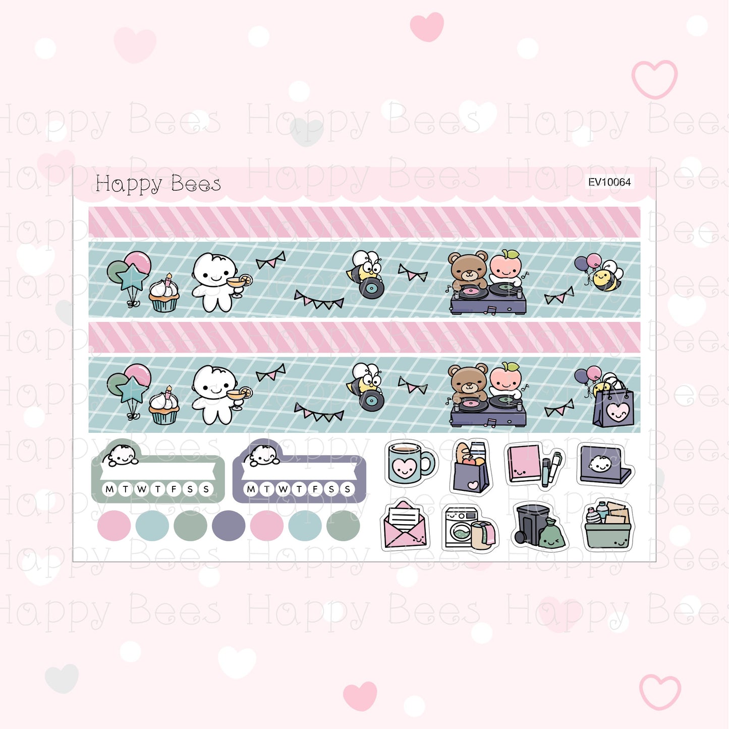 Birthday Party - Vertical Weekly Planner Sticker Kit EV10064