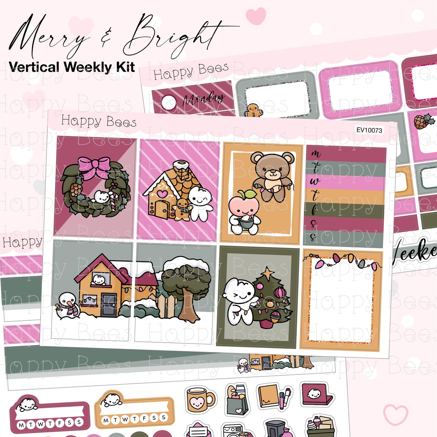 Merry & Bright - Vertical Weekly Planner Sticker Kit EV10073