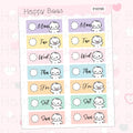Happy Week Date Covers - Cute Doodles Journal Planner Stickers F10155, F10157 & F10159