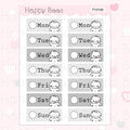 Gloomy Week Date Covers - Cute Doodles Journal Planner Stickers F10156, F10158 & F10160
