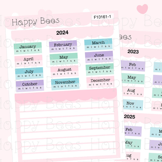2024 Year at a Glance - Functional Cute Hobonichi Weeks Planner Stickers F10161