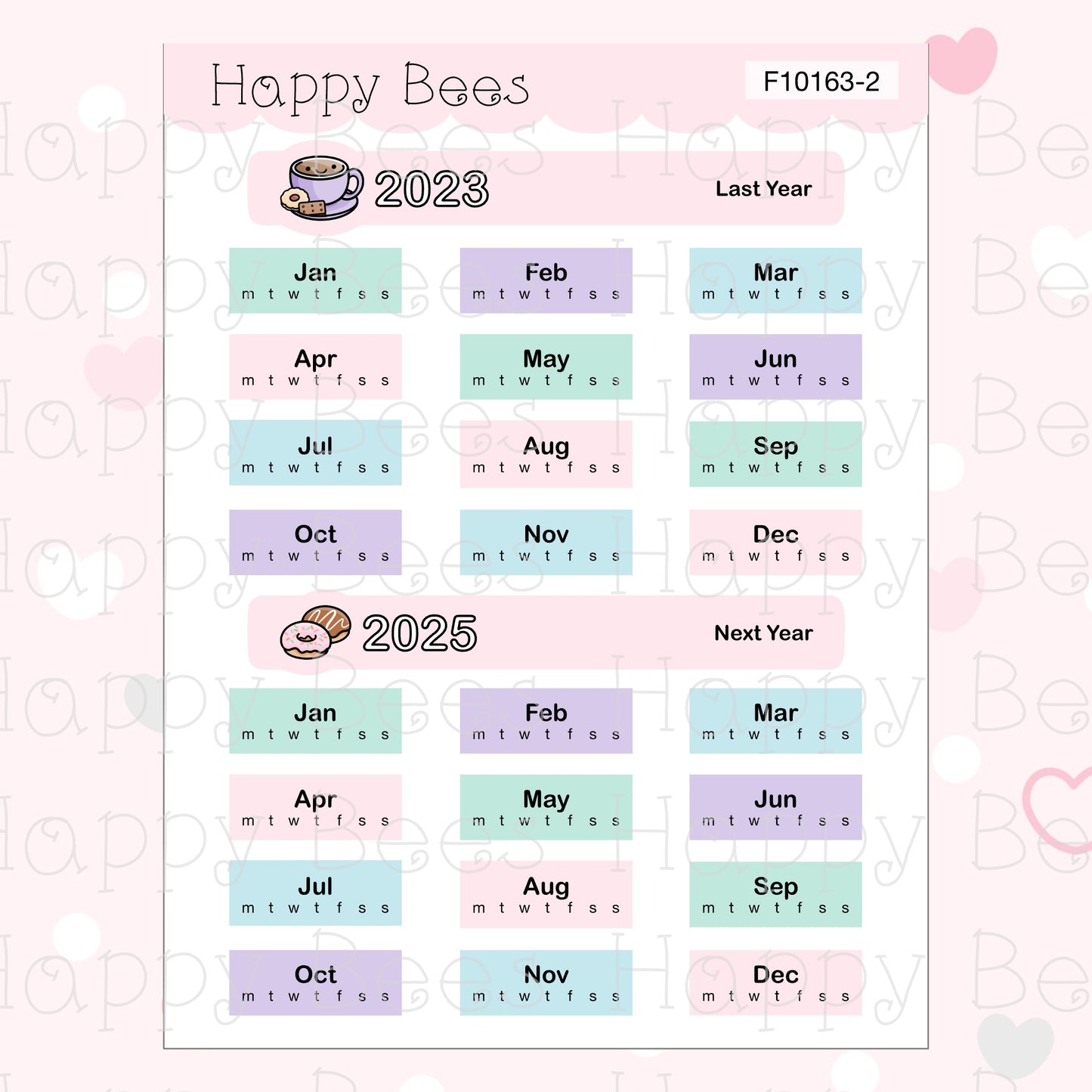2024 Year at a Glance Vol. 2 - Functional Cute Hobonichi Weeks Planner Stickers F10163