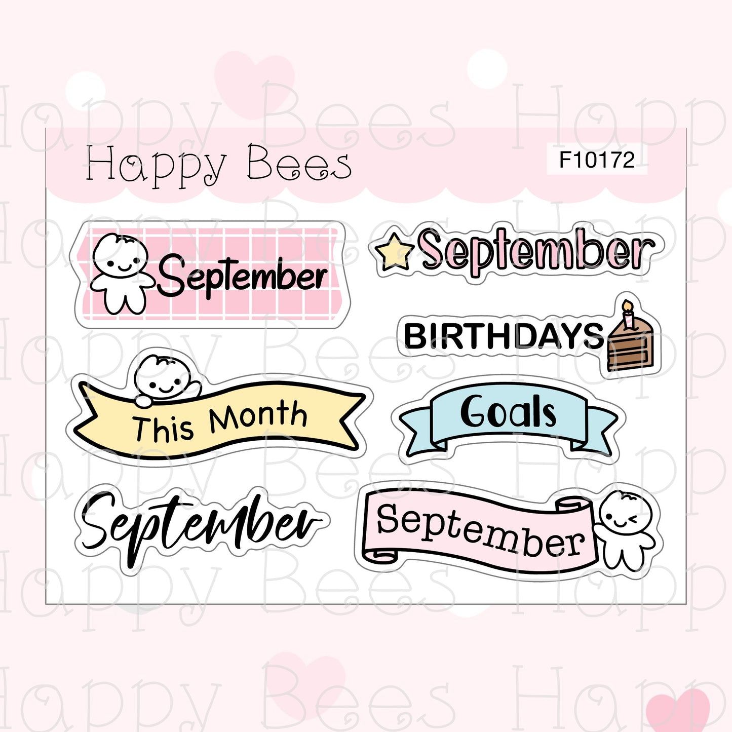 Monthly Journal Stickers - July to December - Cute Doodles Planner Stickers F10172