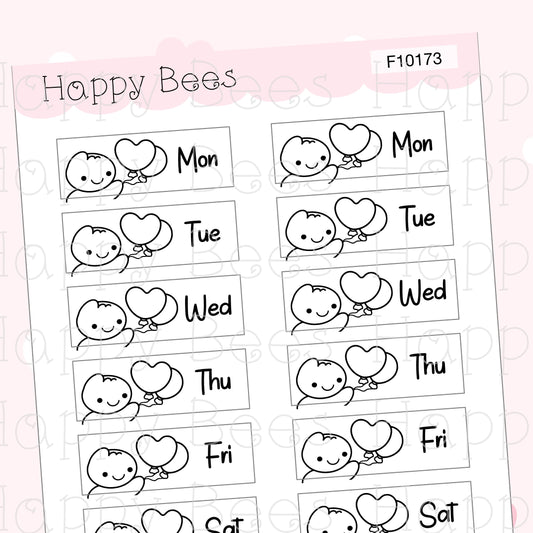 Minimal Date Covers - Cute Hobonichi Cousin Planner Stickers F10173