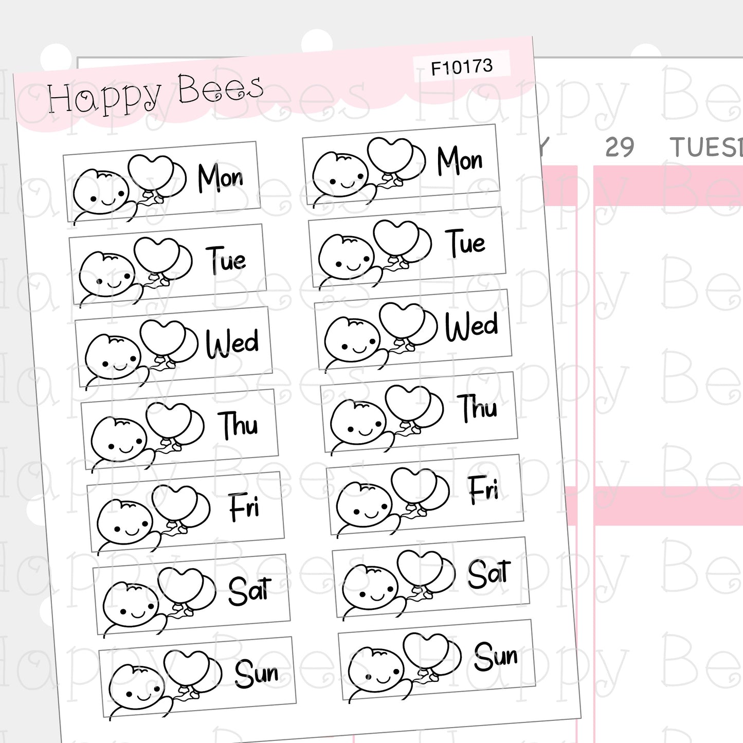 Minimal Date Covers - Cute Hobonichi Cousin Planner Stickers F10173