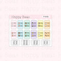 Mini Monthly Tabs - Functional Cute Doodles Planner Stickers F10193