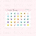 Mini Monthly Square Date Dots - Functional Cute Hobonichi Weeks Planner Stickers F10195