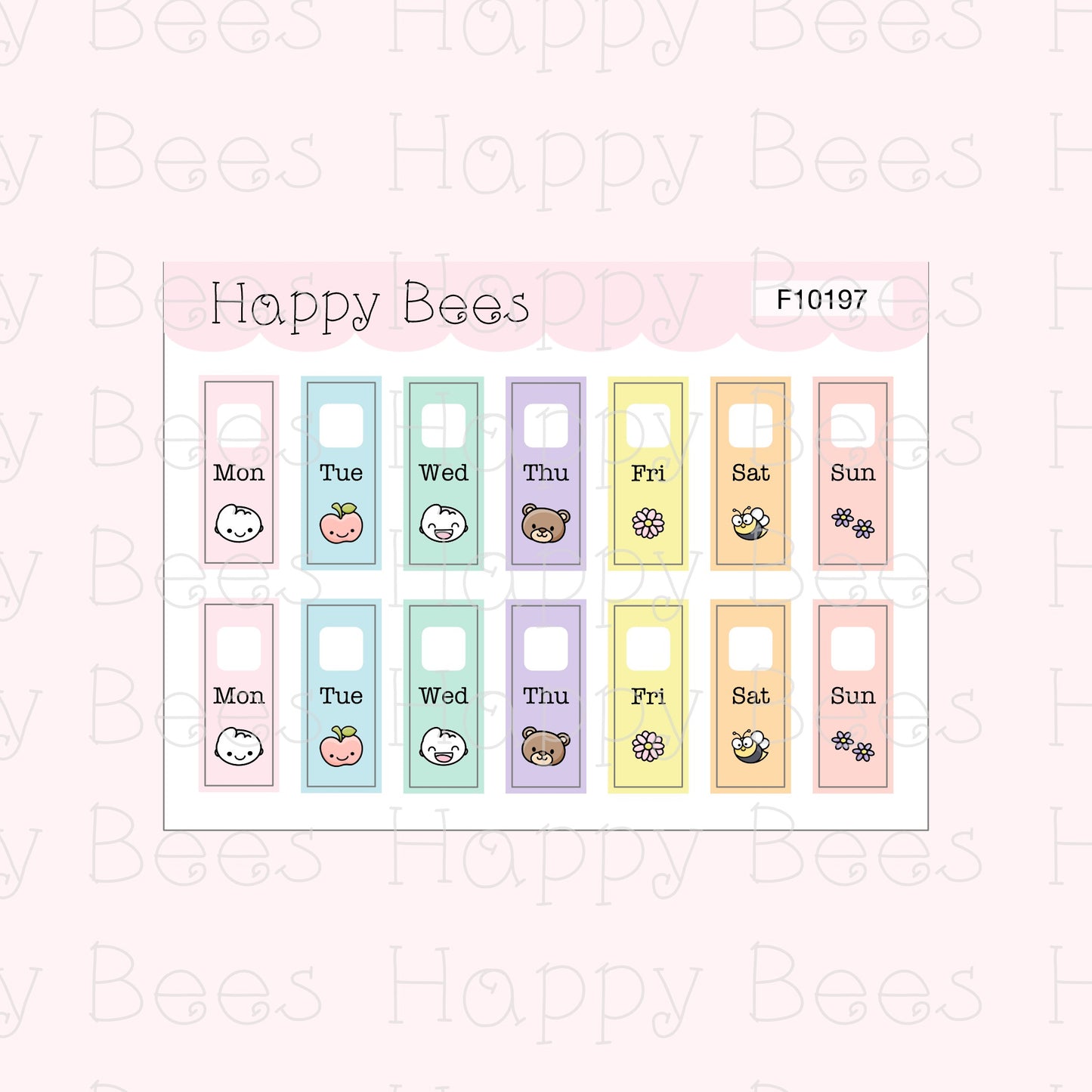Hobonichi Weeks Weekly Date Covers - Cute Doodles Journal Planner Stickers F10197