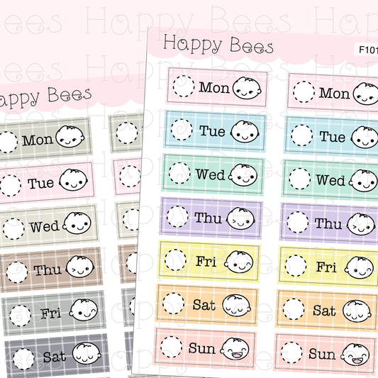 Hobonichi Cousin Weekly Date Covers - Cute Doodles Journal Planner Stickers F10198