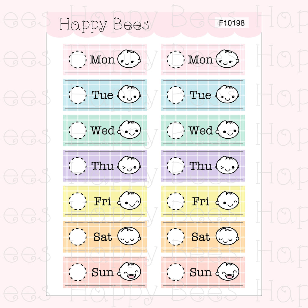 Hobonichi Cousin Weekly Date Covers - Cute Doodles Journal Planner Stickers F10198