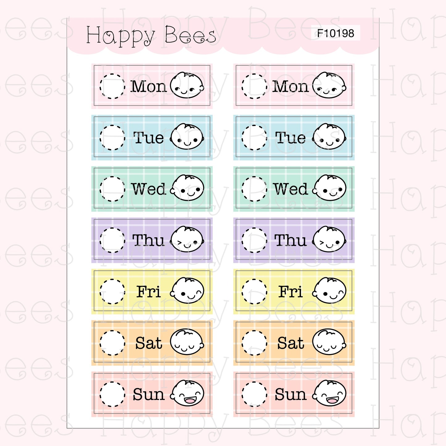 Hobonichi Cousin Weekly Date Covers - Cute Doodles Journal Planner Stickers F10198