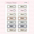 Hobonichi Cousin Weekly Date Covers - Cute Doodles Journal Planner Stickers F10198