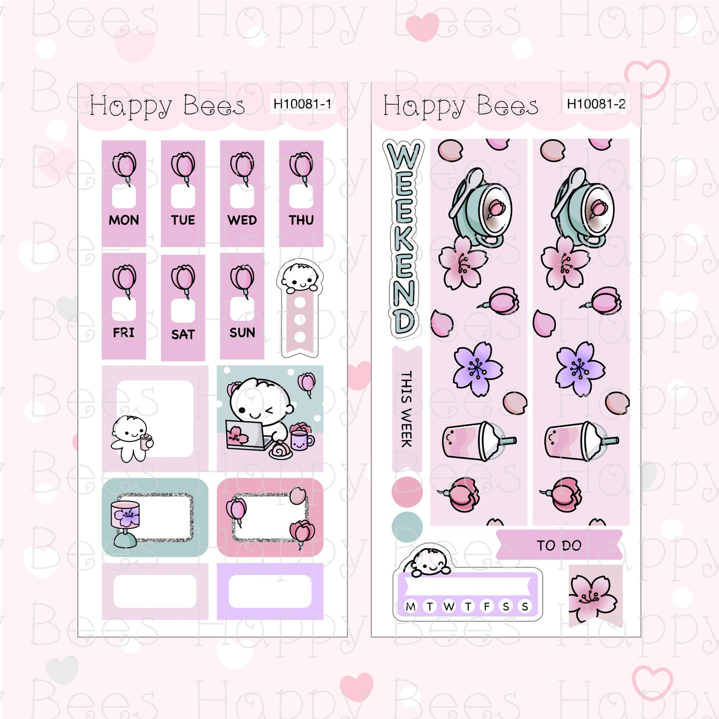 Cherry Blossom - Hobonichi Weeks Weekly Planner Sticker Kit H10081