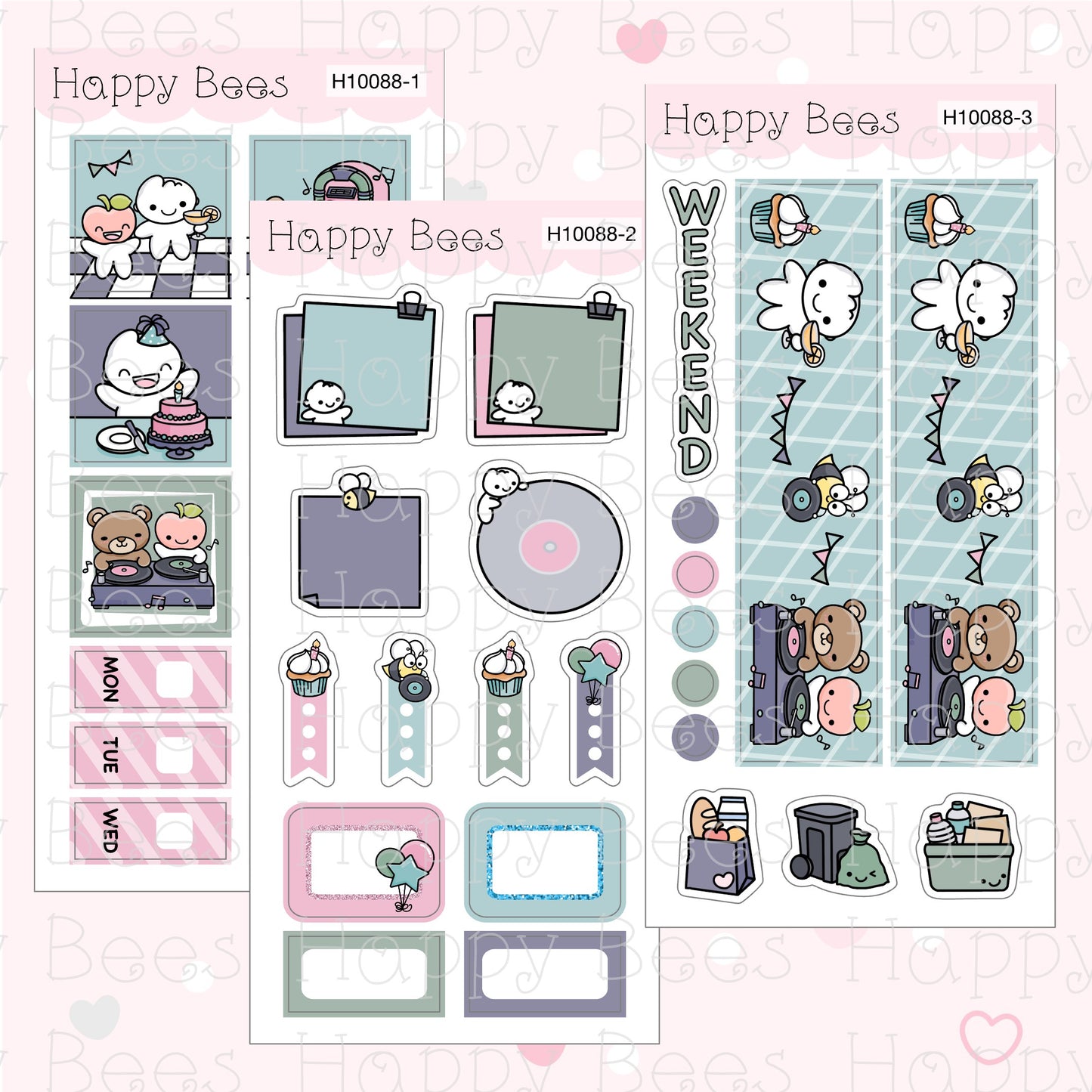 Birthday Party - Hobonichi Weeks Weekly Planner Sticker Kit H10088