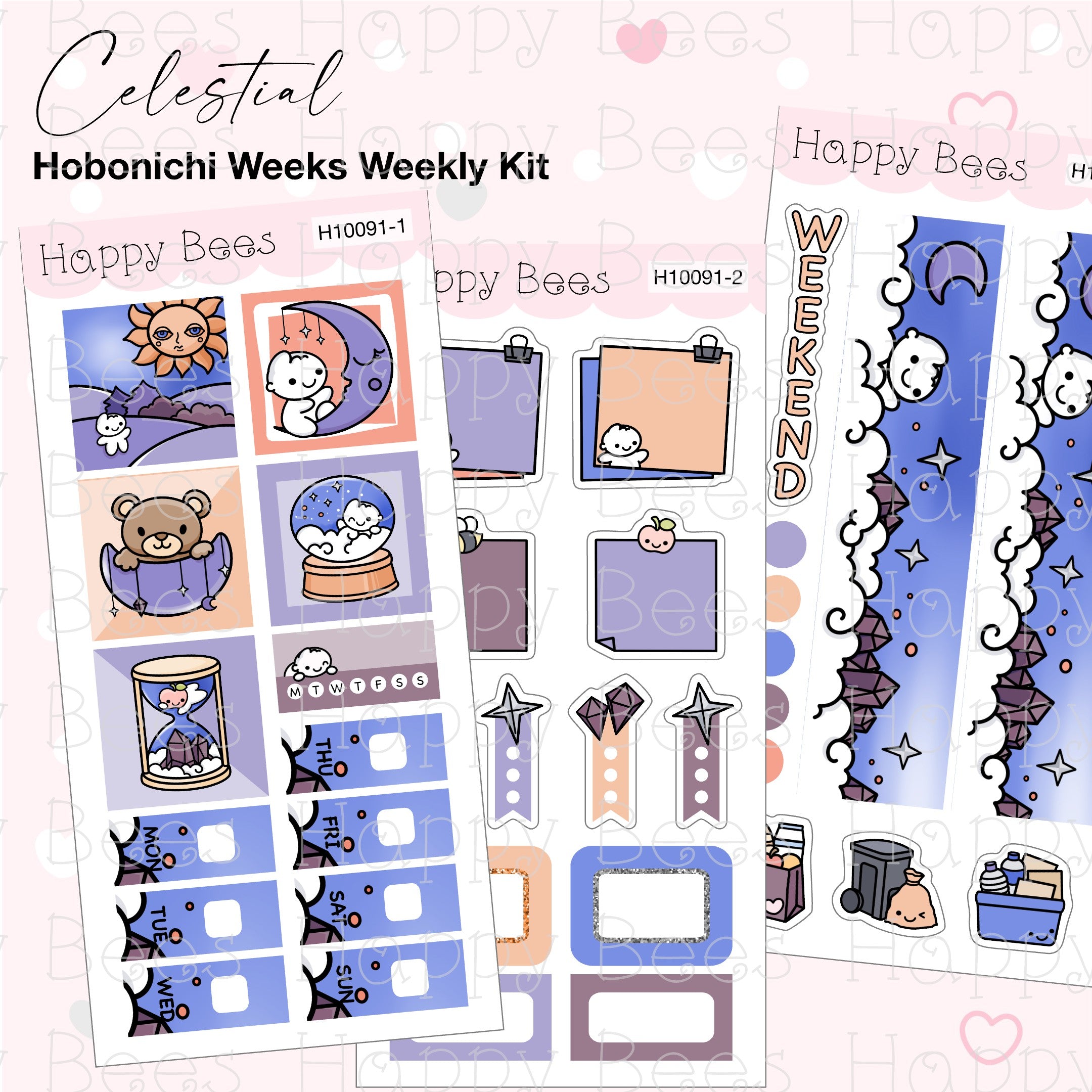 Celestial - Hobonichi Weeks Weekly Planner Sticker Kit H10091