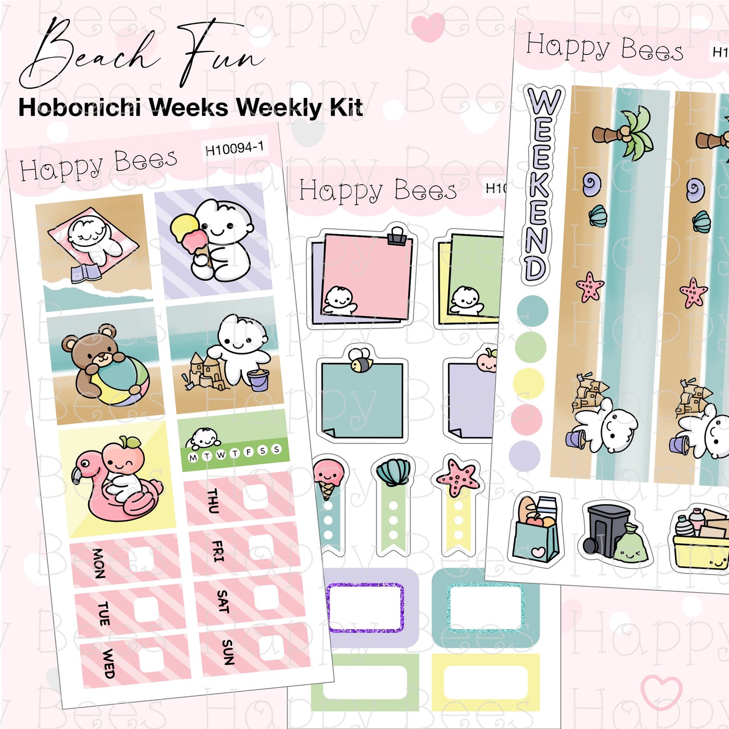 Beach Fun - Hobonichi Weeks Weekly Planner Sticker Kit H10094
