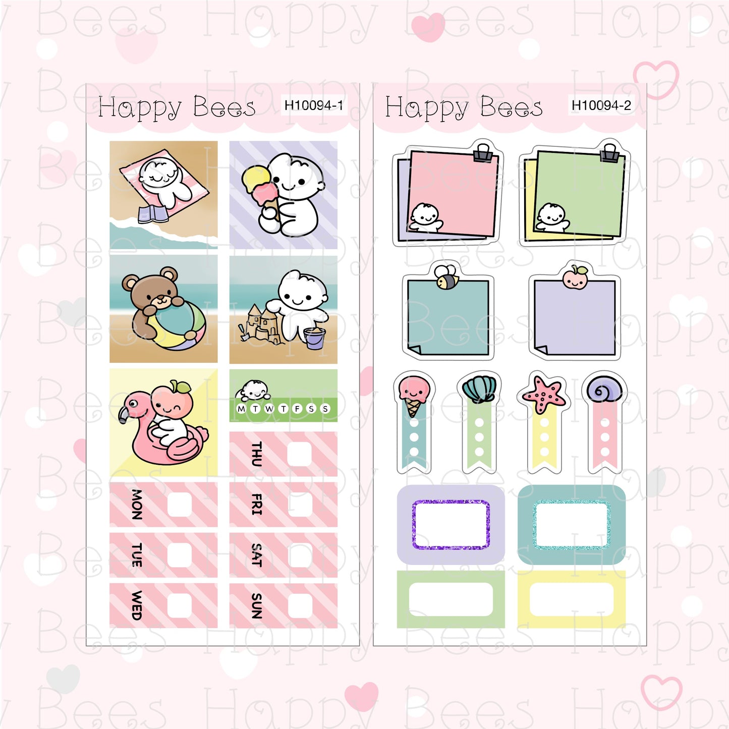 Beach Fun - Hobonichi Weeks Weekly Planner Sticker Kit H10094