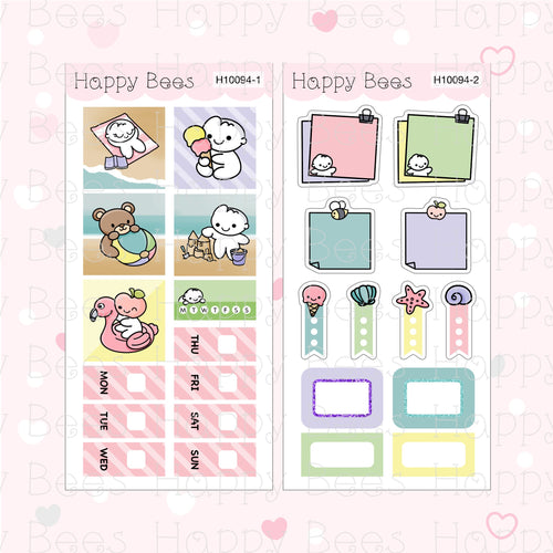 Beach Fun - Hobonichi Weeks Weekly Planner Sticker Kit H10094