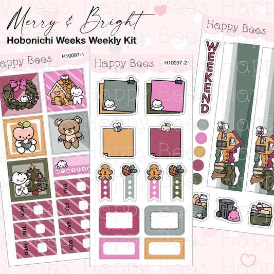 Merry & Bright - Hobonichi Weeks Weekly Planner Sticker Kit H10097