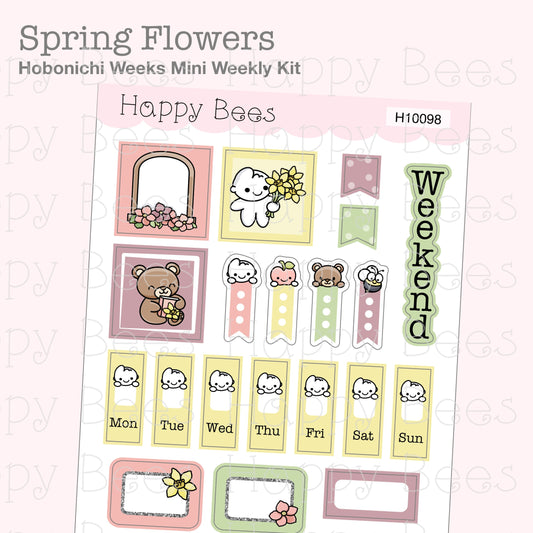 Spring Flowers - Hobonichi Weeks Mini Weekly Planner Sticker Kit H10098