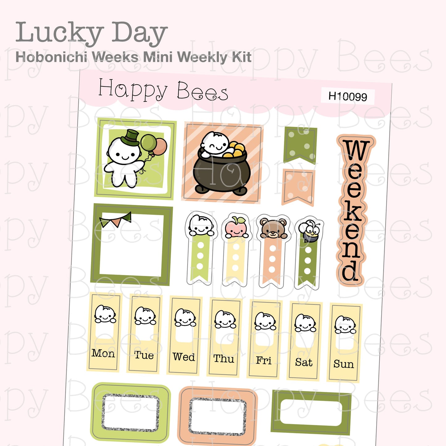 Lucky Day - Hobonichi Weeks Mini Weekly Planner Sticker Kit H10099