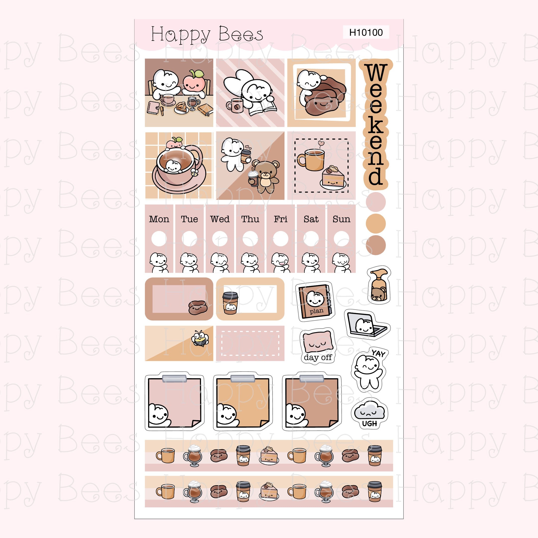 Coffee Lovers - Hobonichi Weeks Weekly Planner Sticker Kit H10100