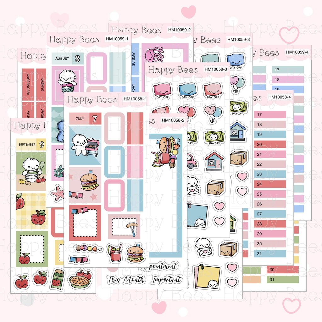 July to December - Hobonichi Weeks Monthly Planner Sticker Kit HM10058-63