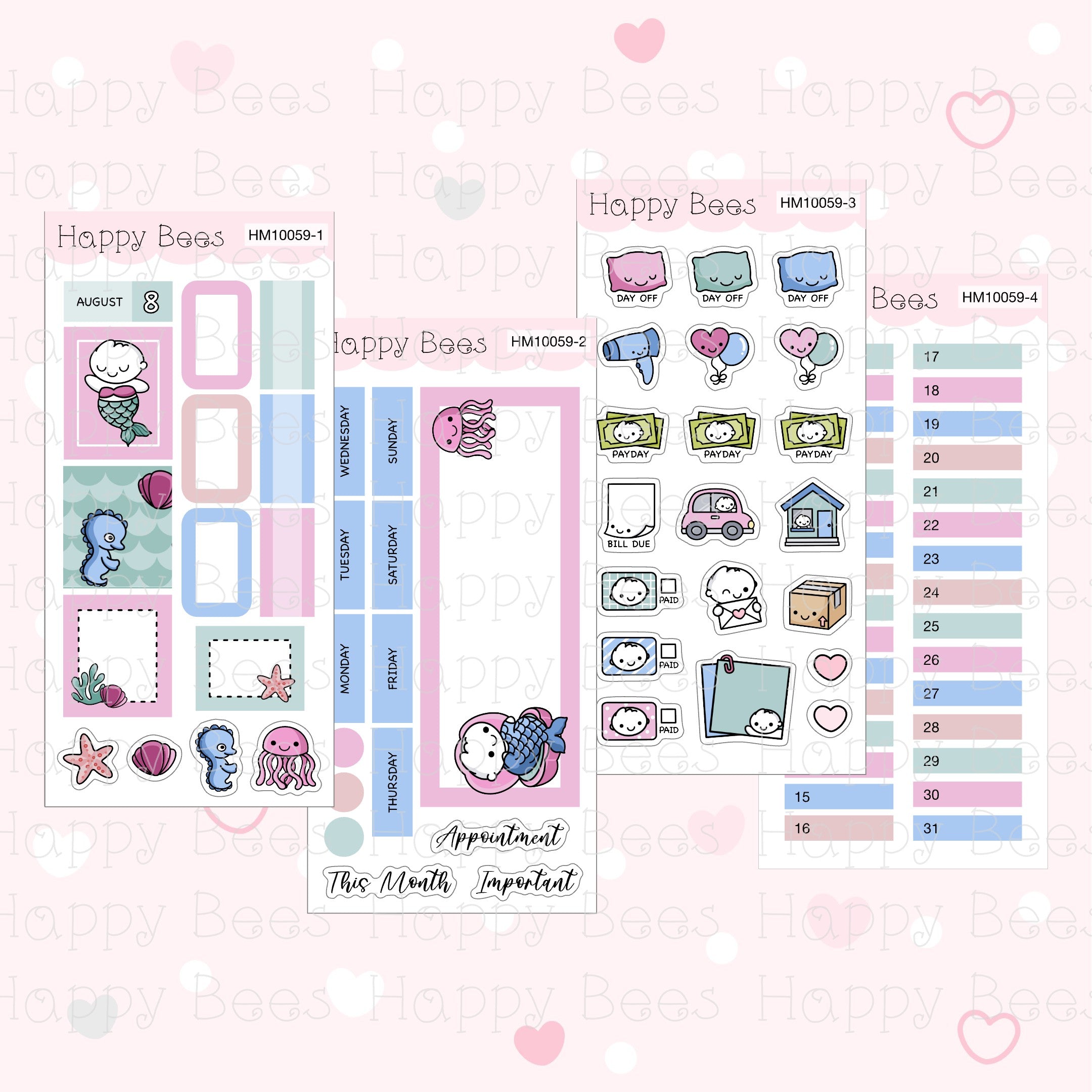 July to December - Hobonichi Weeks Monthly Planner Sticker Kit HM10058-63