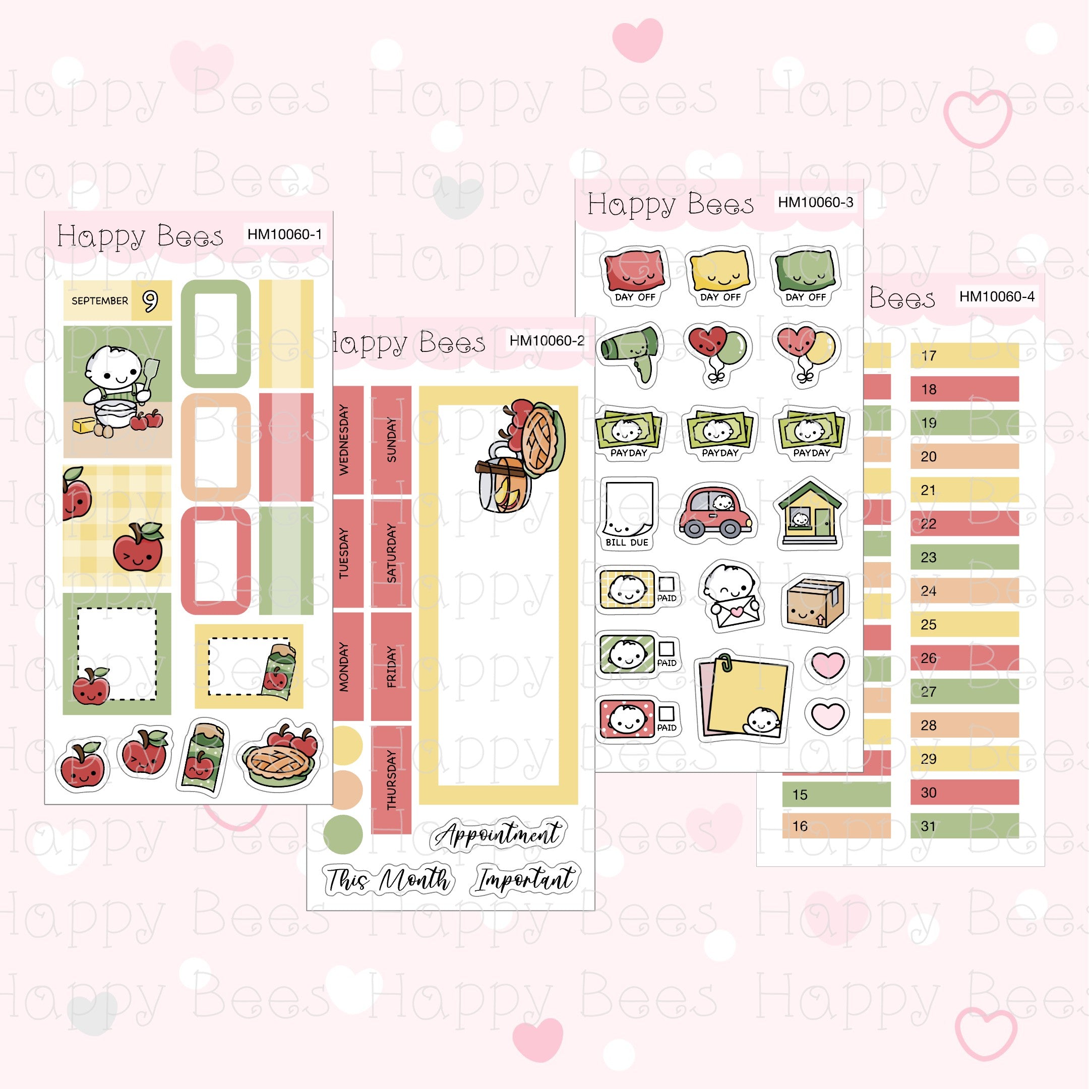 July to December - Hobonichi Weeks Monthly Planner Sticker Kit HM10058-63