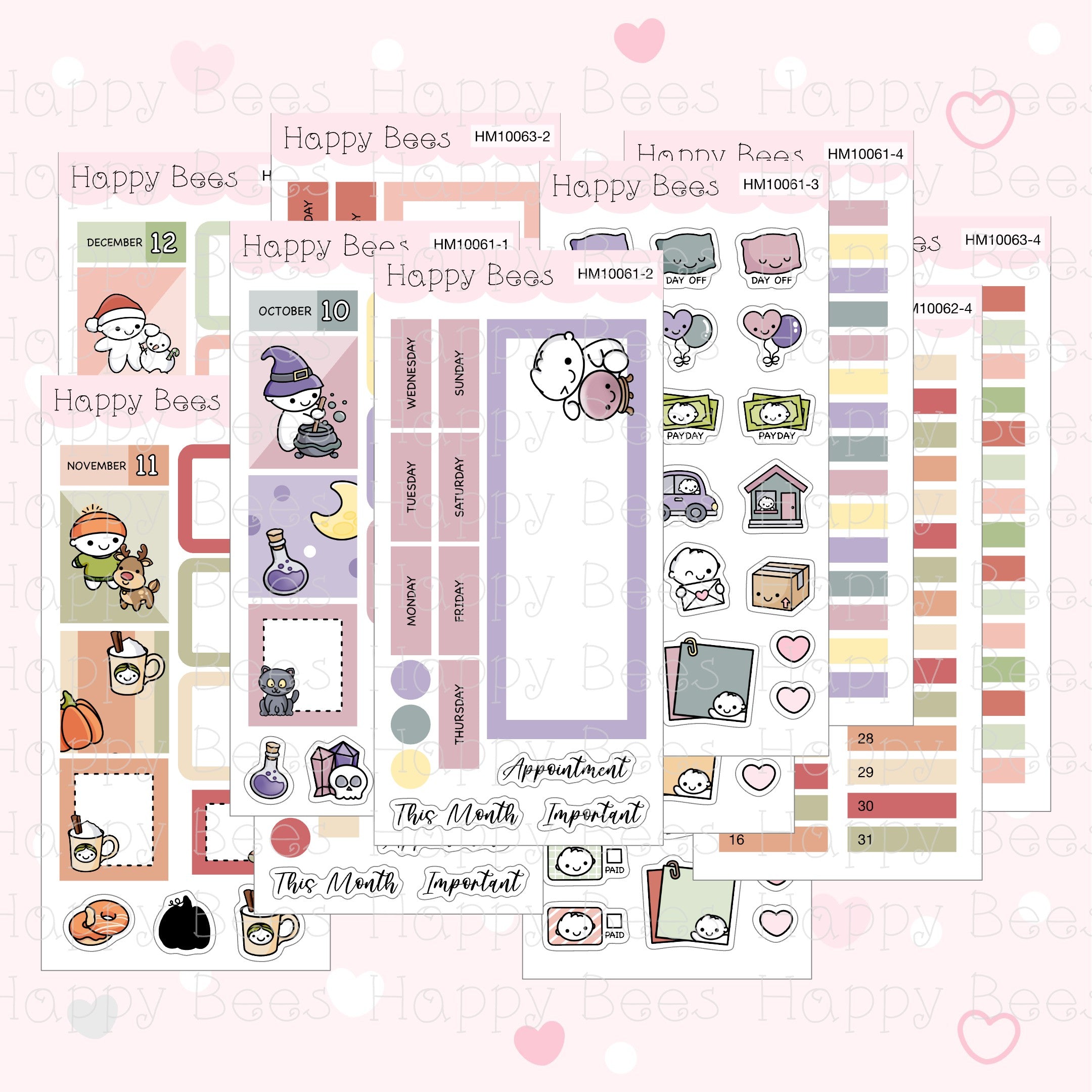 July to December - Hobonichi Weeks Monthly Planner Sticker Kit HM10058-63